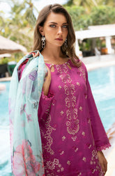 Y-1109 | 3Pc Unstitched Suit Embroidered Lawn Vol-11 Riwayat By Ramsha